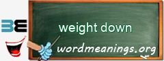 WordMeaning blackboard for weight down